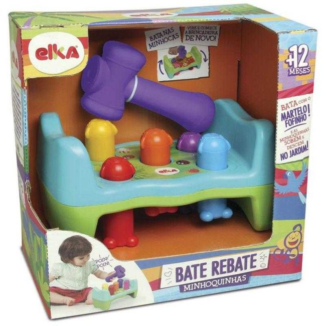 Bate Rebate Minhoquinhas Brinquedo Infantil Elka