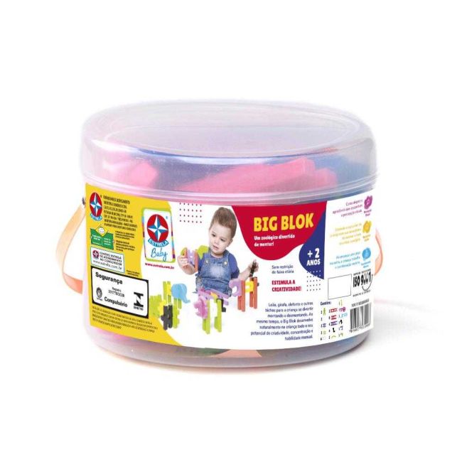 Bloco de Montar Big Block Zoológico Educatico Estrela