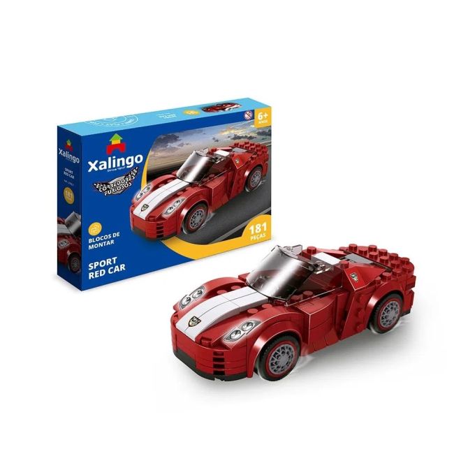 Blocos de Montar 181 Peças Corredores Furiosos Sport Red Car 27921 Xalingo