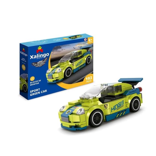 Blocos de Montar 193 Peças Corredores Furiosos Sport Green Car 27932 Xalingo