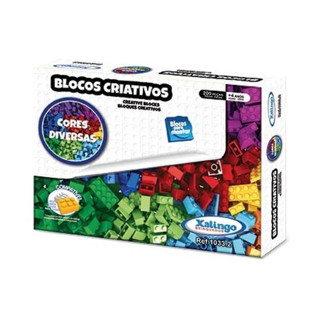 Blocos de Montar 200 Peças Blocos Criativos 10332 Xalingo