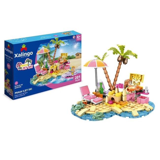 Blocos de Montar 203 Peças Mundo Encantado Praia e Jet Ski 28287 Xalingo