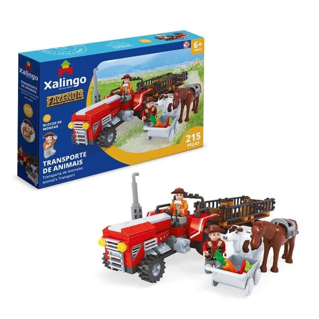 Blocos de Montar 212 Peças Fazenda Transporte de Animais 04087 Xalingo