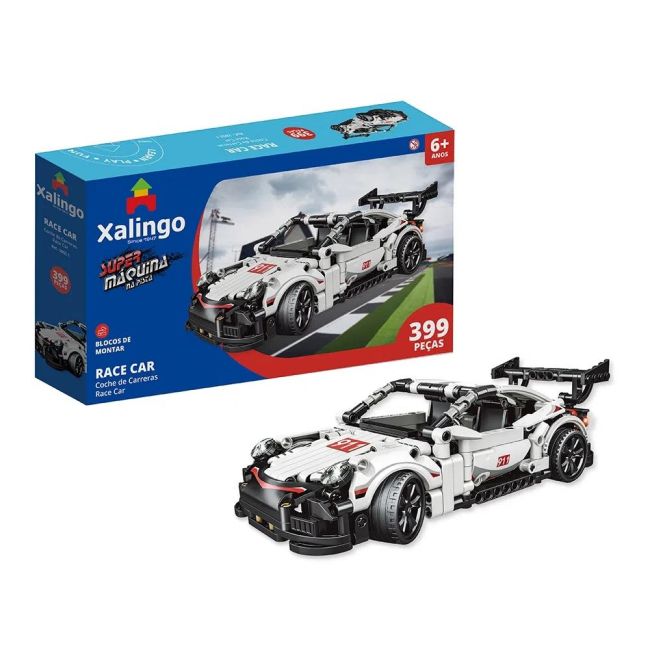 Blocos de Montar 399 Peças Super Máquinas na Pista Race Car 28521 Xalingo