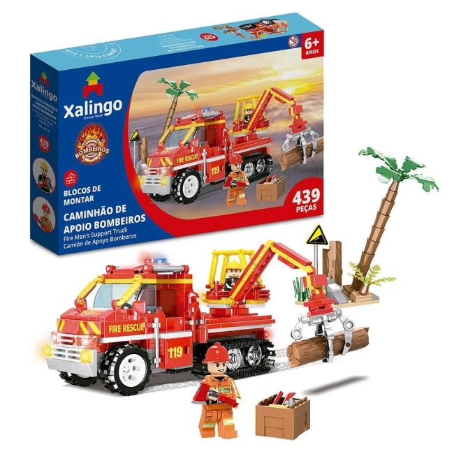Blocos de Montar 441 Peças Bombeiros Caminhão de Apoio 28176 Xalingo