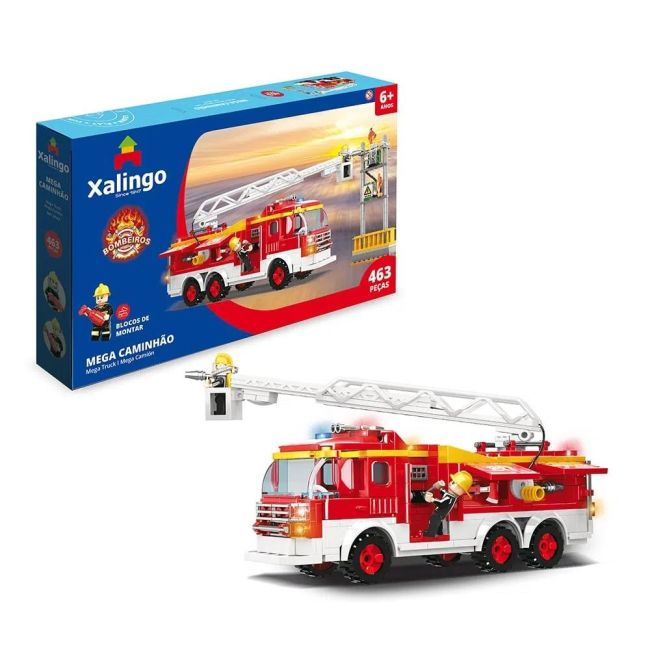 Blocos de Montar 465 Peças Bombeiros Mega Caminhão 28143 Xalingo