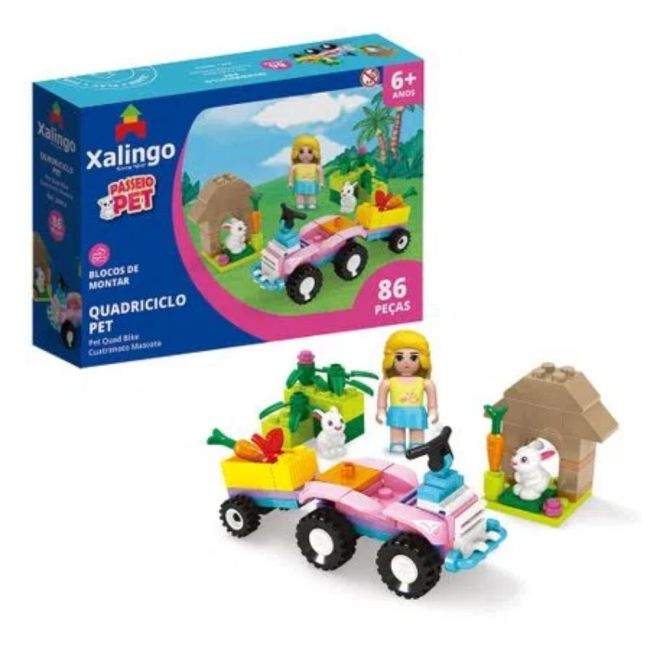 Blocos de Montar 86 Peças Mundo Encantado Quadriciclo Pet 28043 Xalingo
