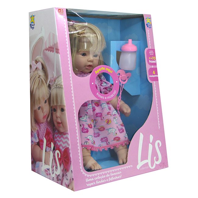 Boneca Bebê Flamingo Lis Que Fala Estilo Reborn Com Cabelo Divertoys