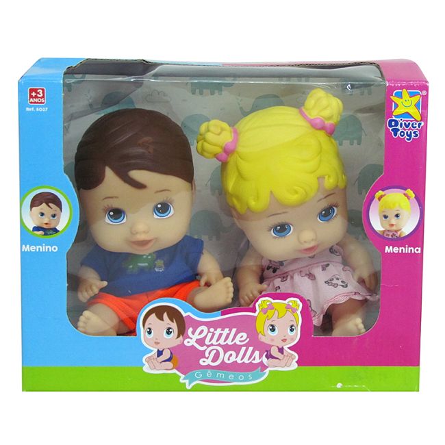 Boneca Little Dolls Gêmeos  Divertoys