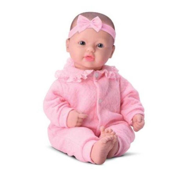 Boneca Bebê Real Lacinho Macacão Coleção Fala E Chora Divertoys