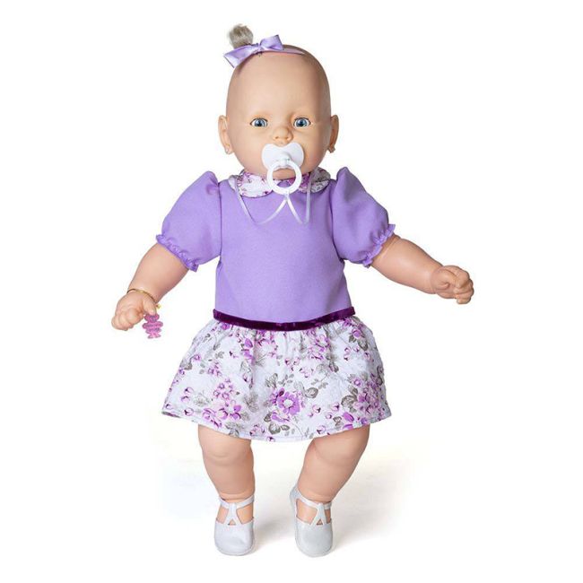 Boneca Meu Bebê Vestido Lilás 60 Cm Estrela