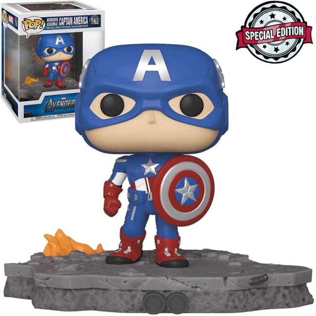 Boneco Funko Pop Capitão América Marvel Avengers Deluxe 589