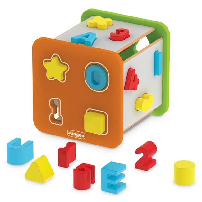 Brinquedo Educativo Cubo Didático em Madeira Junges