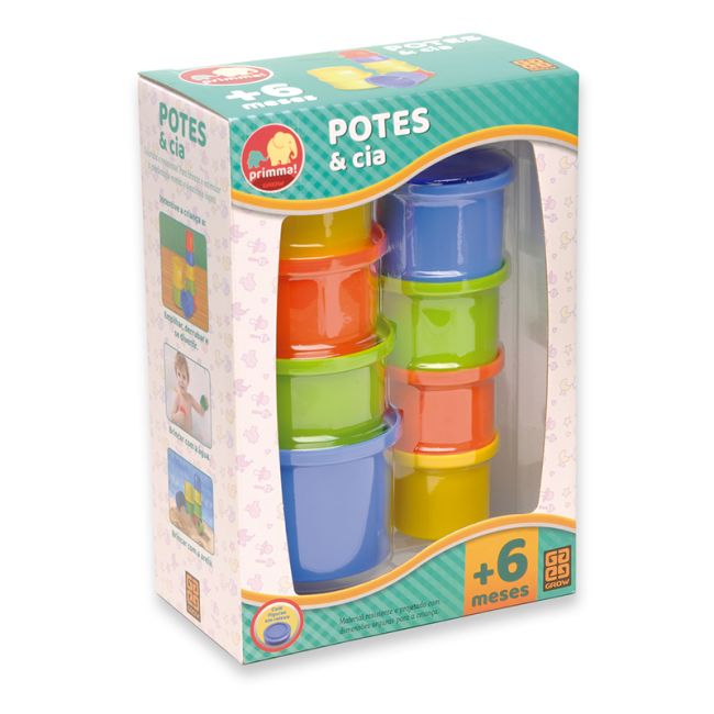 Brinquedo Educativo Potinhos de Empilhar e Cia Grow