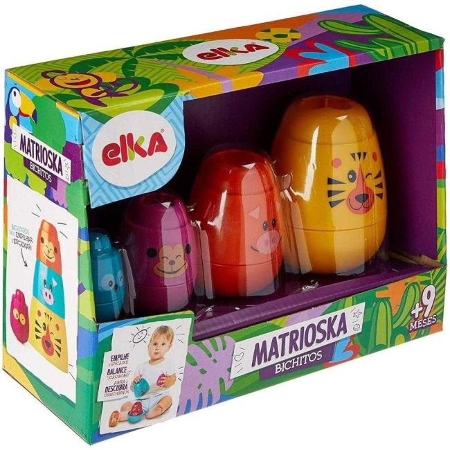 Brinquedo para Bebê Montar Matrioska Bichitos Elka