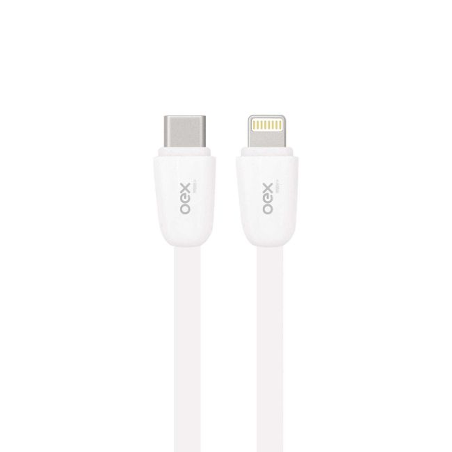 Cabo Celular e Dados Tipo C / Lightning 1 Metro 20W Branco Oex