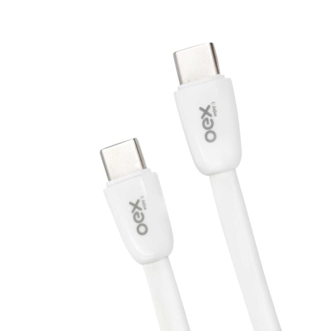 Cabo Celular e Dados Tipo C / Tipo C 1 Metro 30W Branco Oex