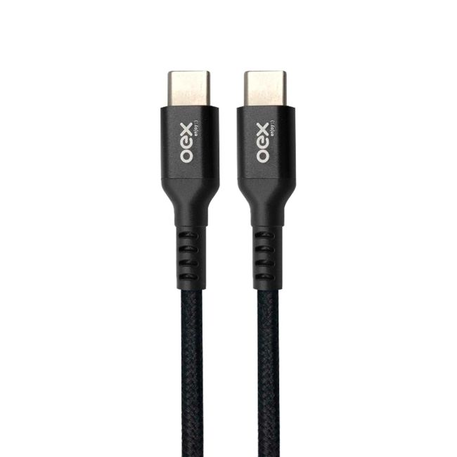 Cabo Celular e Dados Tipo C / Tipo C 1 Metro 30W Preto Oex