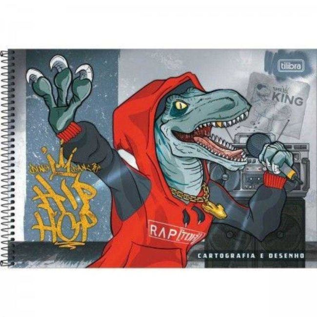 Caderno de Cartografia Desenho Espiral Capa Dura 80 Folhas Raptor Tilibra