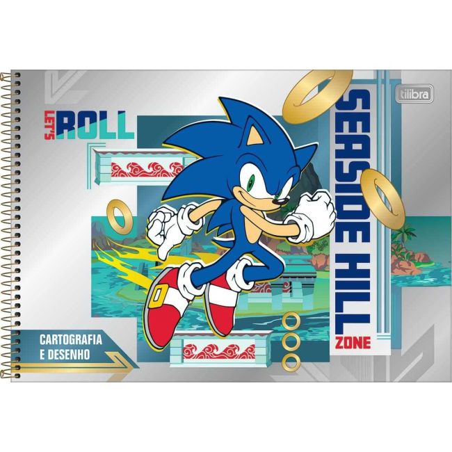 Caderno de Cartografia Desenho Espiral Capa Dura 80 Folhas Sonic B Tilibra