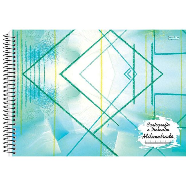 Caderno de Cartografia Desenho Milimetrado Espiral Capa Dura 60 Folhas C Sd