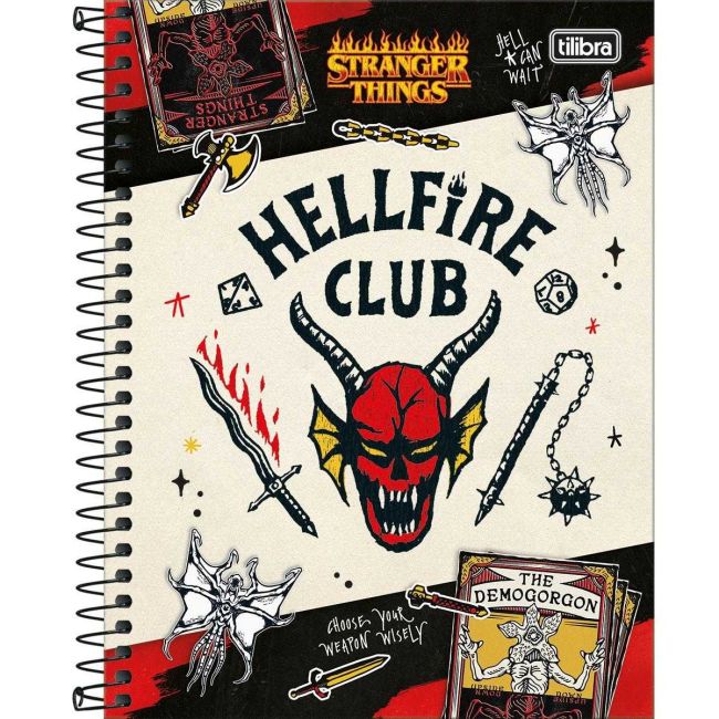 Caderno Espiral Colegial 1 Matéria 80 folhas Stranger Things C Tilibra