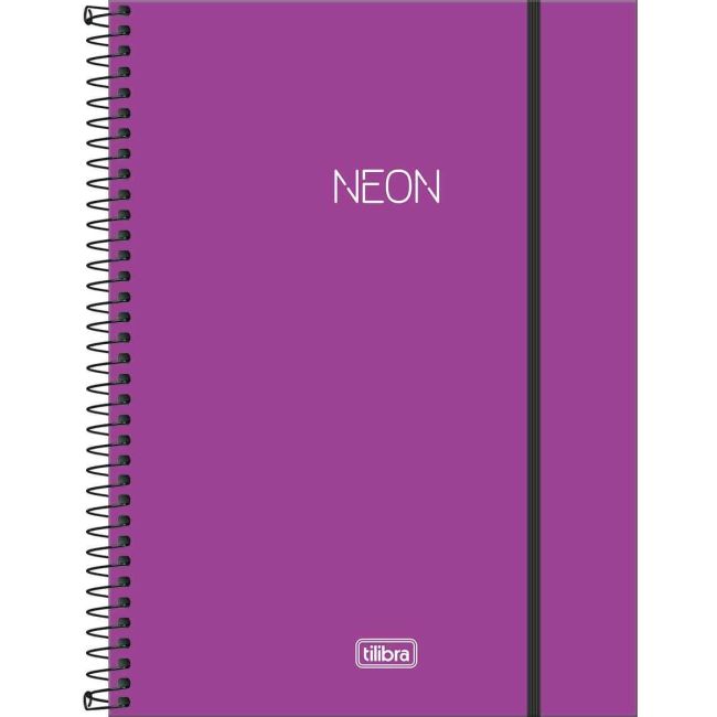 Caderno Universitário Espiral 1 Matéria 80 Folhas Neon Lilás Tilibra