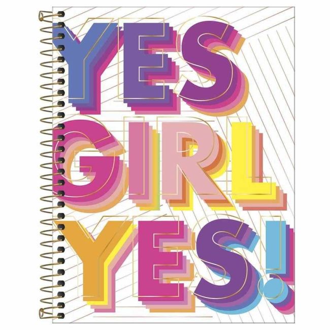 Caderno Universitário Espiral 10 Matérias 160 Folhas Be Nice Yes Girl Yes Tilibra