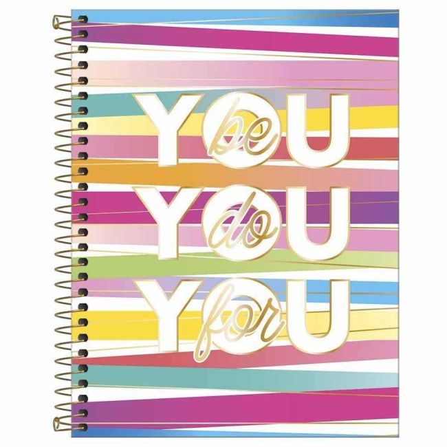 Caderno Universitário Espiral 10 Matérias 160 Folhas Be Nice You Be You Do You For Tilibra