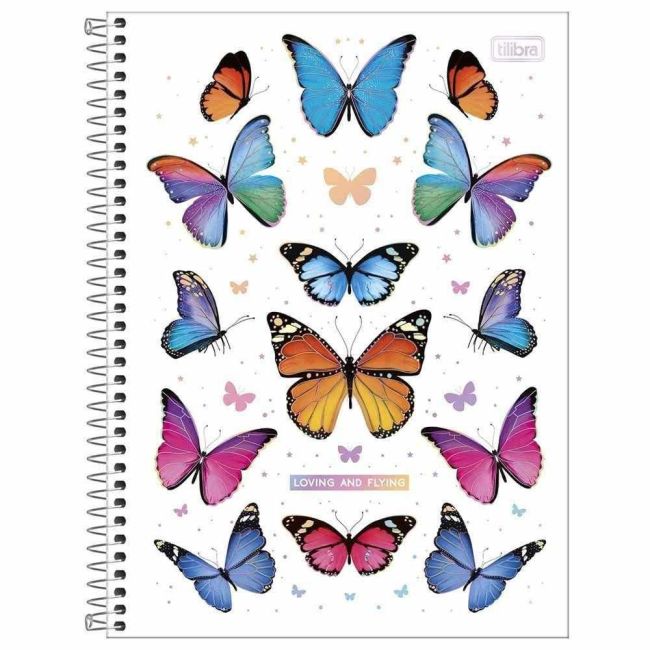 Caderno Universitário Espiral 10 Matérias 160 Folhas Daisy Loving And Flying Tilibra