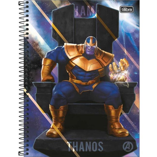 Caderno Universitário Espiral Capa Dura 1 Matéria 80 Folhas Avengers A Tilibra