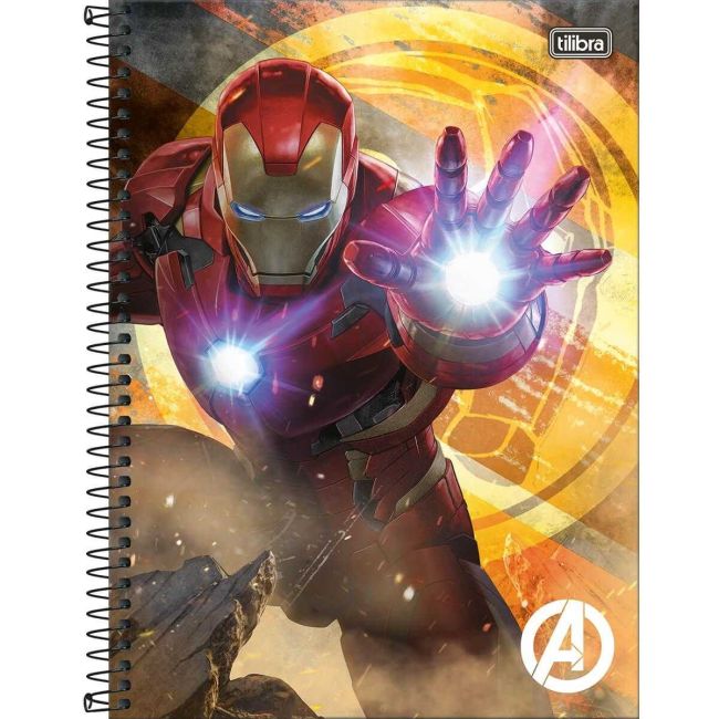 Caderno Universitário Espiral Capa Dura 1 Matéria 80 Folhas Avengers C Tilibra