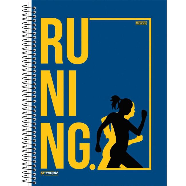 Caderno Universitário Espiral Capa Dura 1 Matéria 80 Folhas Be Strong C Sd