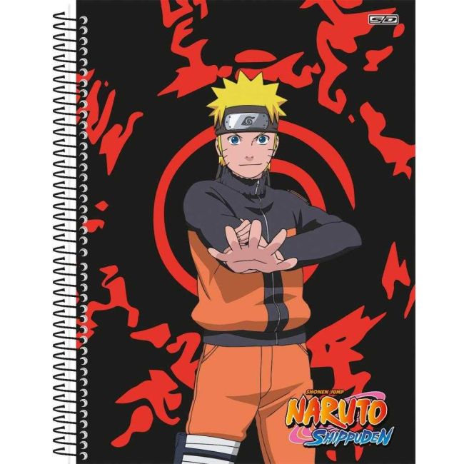 Caderno Universitário Espiral Capa Dura 1 Matéria 80 Folhas Naruto B Sd