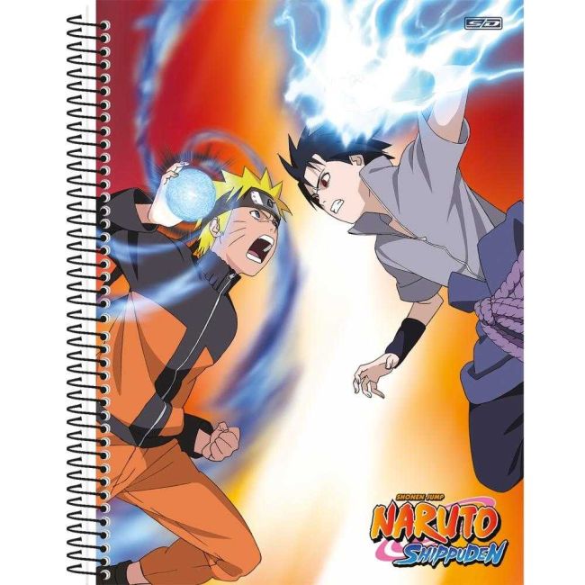 Caderno Universitário Espiral Capa Dura 1 Matéria 80 Folhas Naruto D Sd