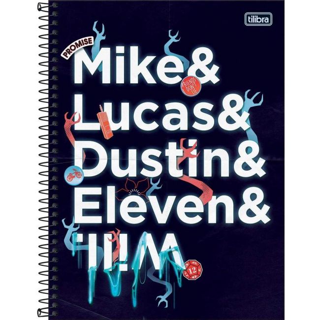 Caderno Universitário Espiral Capa Dura 1 Matéria 80 Folhas Stranger Things D Tilibra
