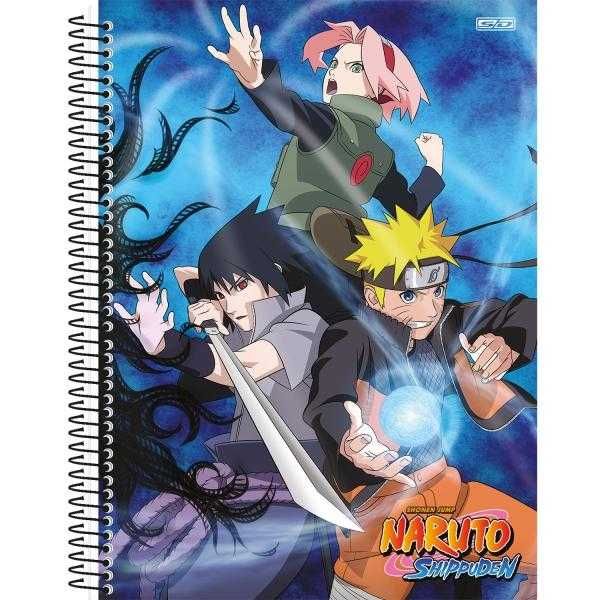 Caderno Universitário Espiral Capa Dura 10 Matérias 160 Folhas Naruto C Sd