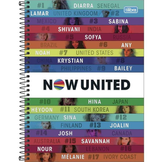 Caderno Universitário Espiral Capa Dura 10 Matérias 160 Folhas Now United C Tilibra