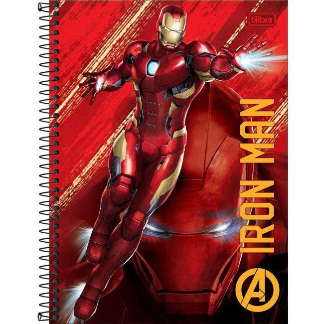 Caderno Universitário Espiral Homem de Ferro 10 Matérias 160 Folhas Tilibra