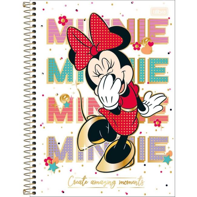 Caderno Universitário Espiral Minnie Mouse 1 Matéria 80 Folhas B Tilibra
