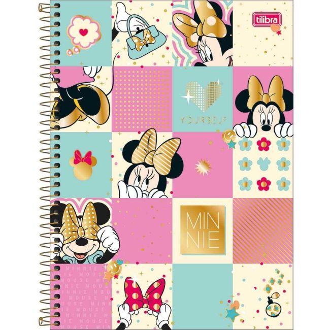 Caderno Universitário Espiral Minnie Mouse 1 Matéria 80 Folhas C Tilibra