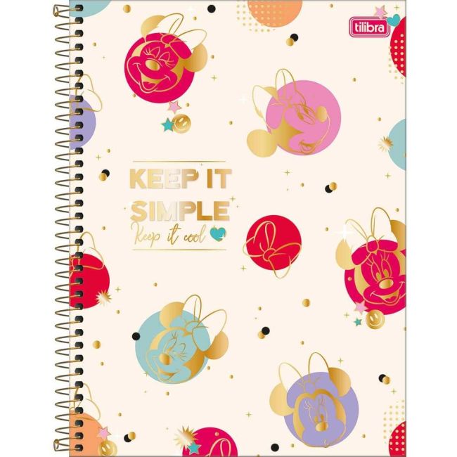 Caderno Universitário Espiral Minnie Mouse 1 Matéria 80 Folhas D Tilibra