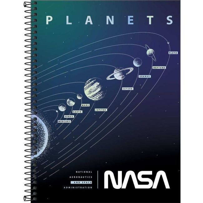 Caderno Universitário Espiral Nasa 1 Matéria 80 Folhas A Tilibra