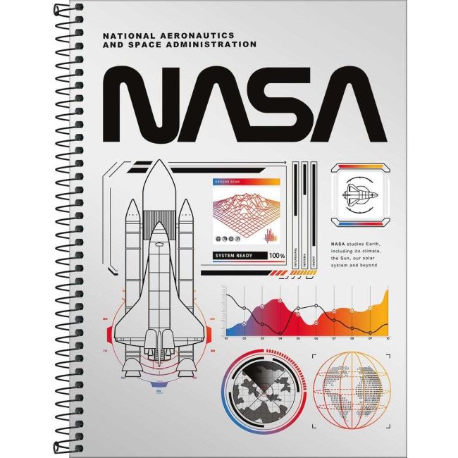 Caderno Universitário Espiral Nasa 1 Matéria 80 Folhas B Tilibra