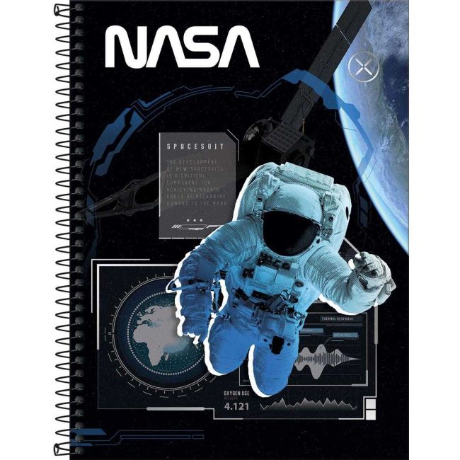 Caderno Universitário Espiral Nasa 1 Matéria 80 Folhas D Tilibra