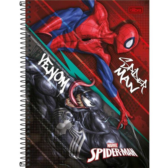 Caderno Universitário Espiral Spider-Man Marvel1 Matéria 80 Folhas B Tilibra