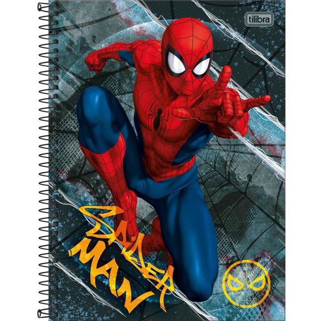 Caderno Universitário Espiral Spider-Man Marvel1 Matéria 80 Folhas C Tilibra