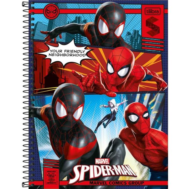 Caderno Universitário Espiral Spider-Man Marvel1 Matéria 80 Folhas D Tilibra