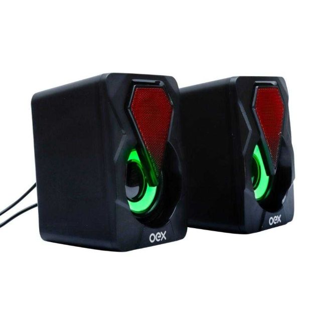 Caixa Acústica para Computador Speaker Rainbow 10W Conexão Usb/P2 Oex