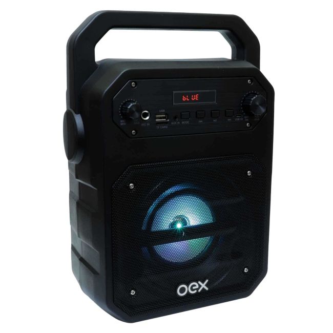 Caixa de Som Bluetooth Karaokê Com Microfone 90W Oex